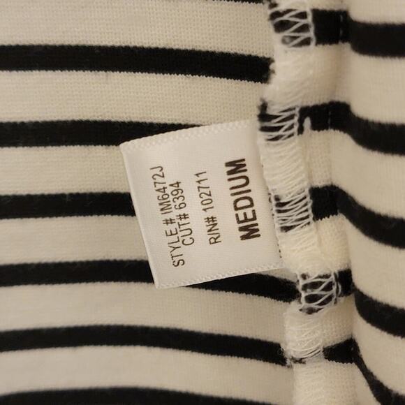 Gibson Striped Jacket Nautical Preppy Black and White 3/4 Sleeve Medium 955 - Picture 5 of 16